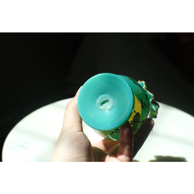 Fenton Art Glass Ruffle Rim Bud Vase Hand Painted Florals For Sale In Phoenix - Image 6 of 6