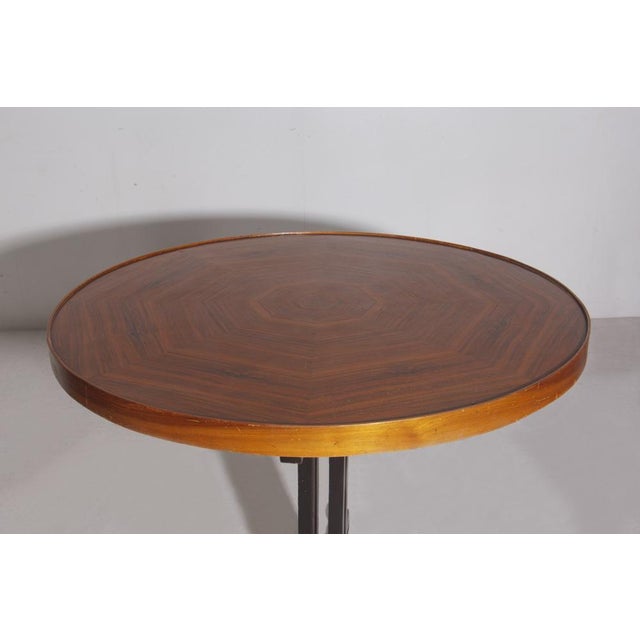 Italian Round Dining Table by Vittorio Gregotti with Brass Legs, 1950 For Sale - Image 4 of 12