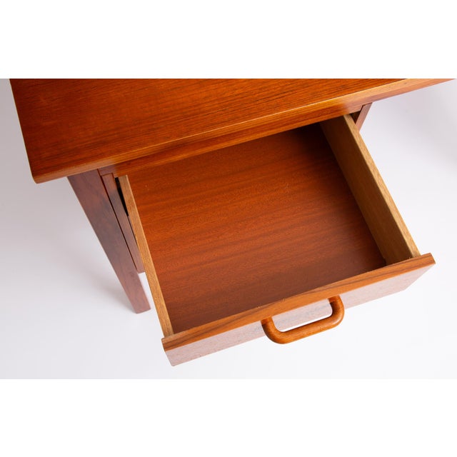 Wood Danish Modern Sliding Top Desk For Sale - Image 7 of 9