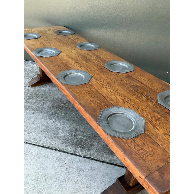Vintage Monumental Metal Plate Refractory Monastery Table For Sale - Image 13 of 13