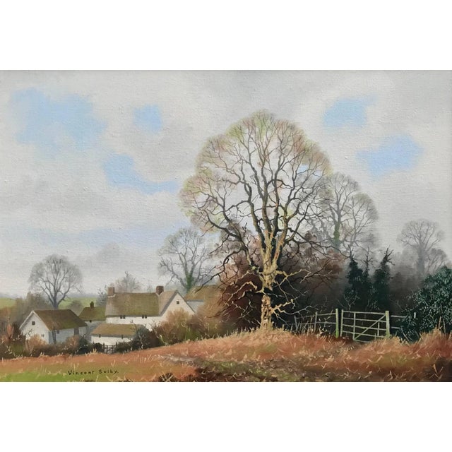 A traditional original oil painting of the beautiful English countryside, capturing the range of trees, fields and...