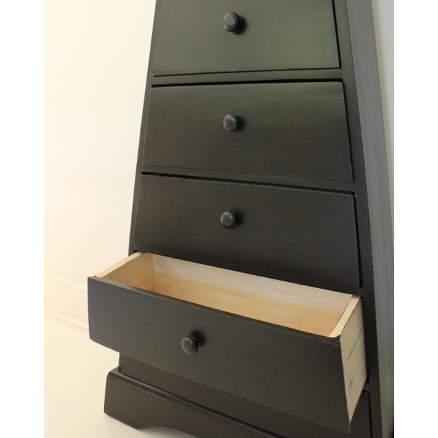 Ebony 1990s Black Stained Pyramid Chest of Drawers For Sale - Image 8 of 10