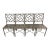 Set of 4 Mid 20th Century Silver Metal Faux Chippendale Bamboo Chairs For Sale