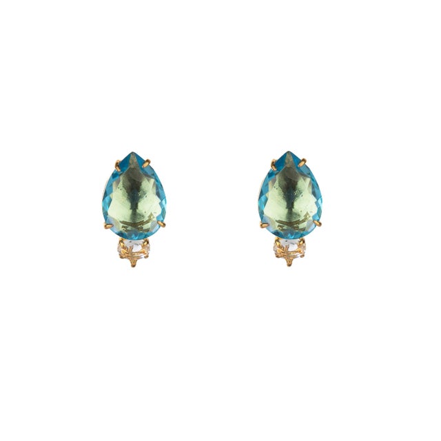 Contemporary Jazmine Swiss Blue Earrings - 2 Pieces For Sale - Image 3 of 3
