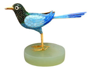 Silver Bird in Colored Enamel