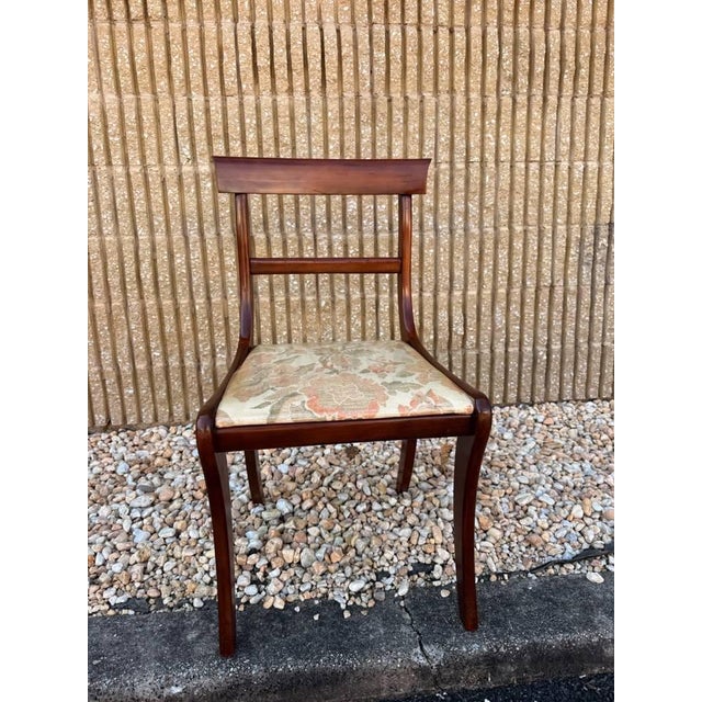 Wood Mid 20th Century Set of 6 Sheraton Saber Leg Dining Chairs by Drexel For Sale - Image 7 of 15