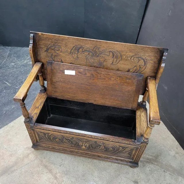 Antique English Bench Monk Style 19th Century For Sale - Image 11 of 13