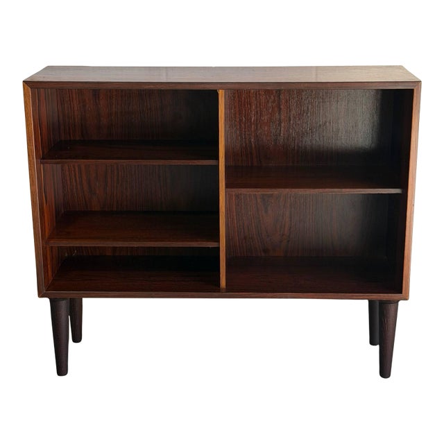Vintage Danish Rosewood Bookcase Shelf Scandinavian Modern Display Cabinet For Sale