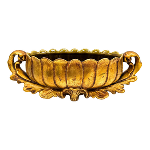 Mid Century Russel Wright for Freeman McFarlin Gilt Centerpiece Bowl / Jardiniere / Planter — Hollywood Regency / Mid-Century