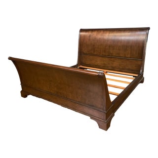 Traditional King Size Mahogany Sleigh Bed by Leighton Hall - Showroom Sample For Sale
