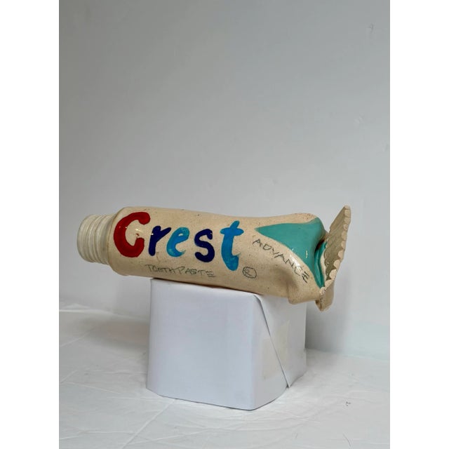 1990s 1995 Pop Art Ray Gross Ceramic Crest Toothpaste Tube Sculpture For Sale - Image 5 of 7