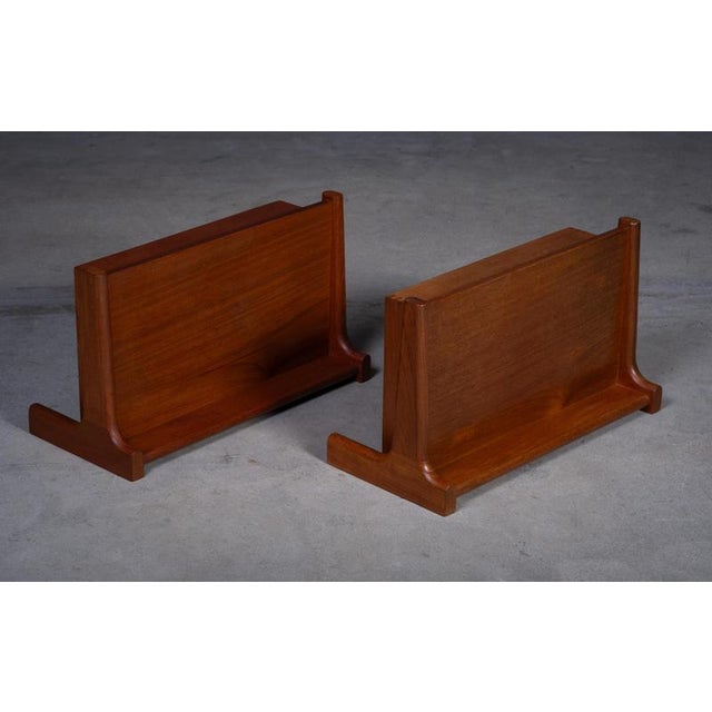 Wall-Mounted Teak Bedside Tables attributed to Børge Mogensen, 1950s, Set of 2 For Sale - Image 6 of 10