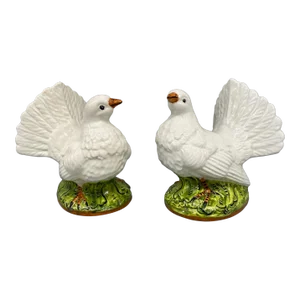 Mid Century Italian White Dove Birds - a Pair