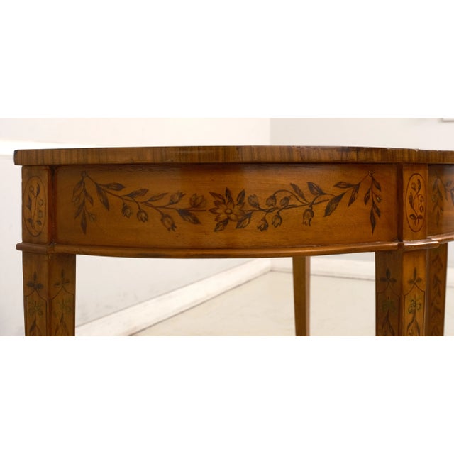 Paint Decorated Adam Style Satinwood Console Table For Sale In Philadelphia - Image 6 of 12