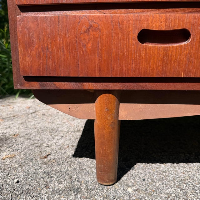 Mid 20th Century Danish Modern Two-Piece Bookshelf With Drop-Down Secretary Desk Top For Sale - Image 11 of 12