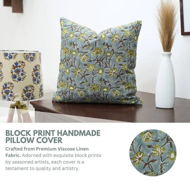 The Nayaab cushion cover lives up to its name, meaning "rare" or "precious," with a distinctive hand block print that...