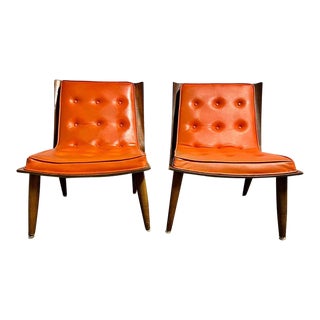 Pair of Mid Century Scoop Lounge Chairs by Carter Brothers Inc. For Sale