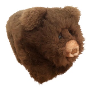 Scully & Scully Brown Bear Footstool Table on Brass Casters For Sale