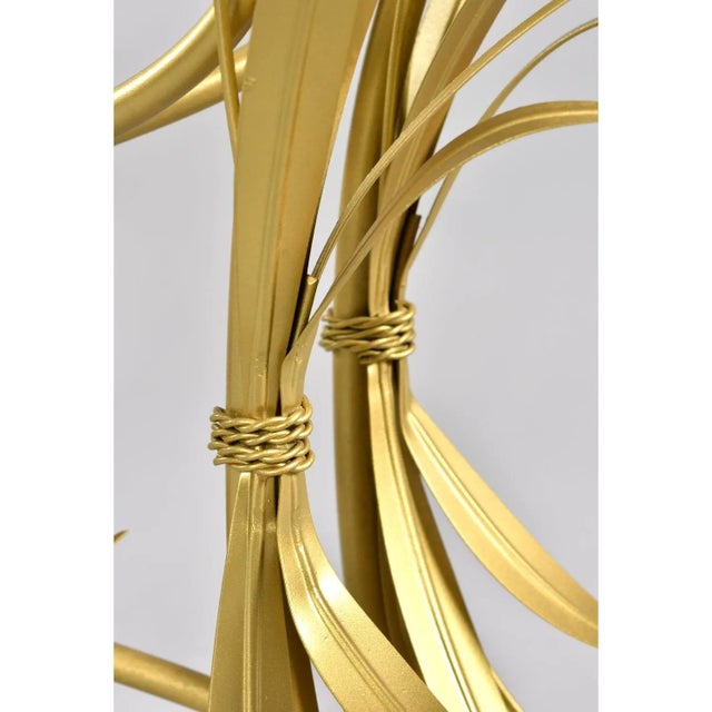 Gold Restored Vintage Gilded Wheat Sheaf Tole Sofa Table Base For Sale - Image 8 of 11