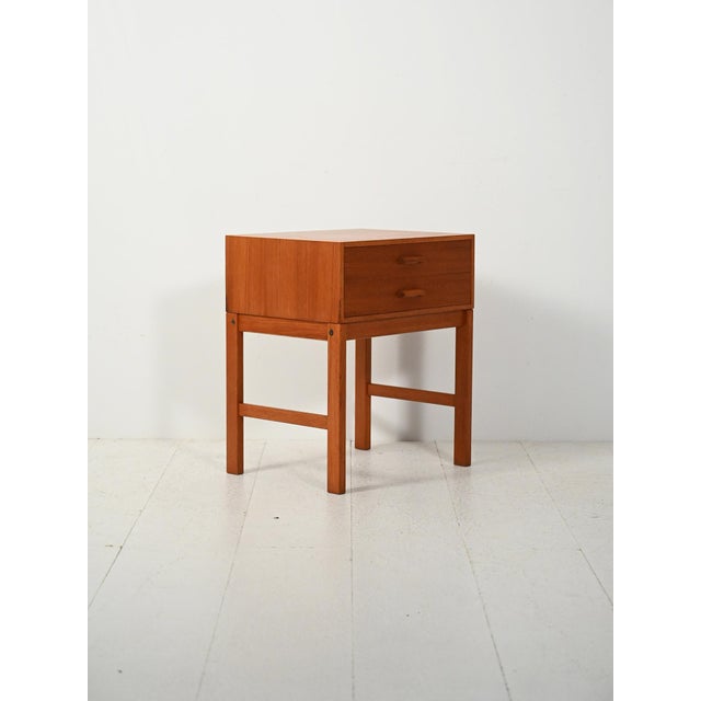 Scandinavian Teak Bedside Table, 1960s For Sale - Image 3 of 12