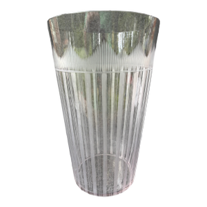 Large Vintage Clear Ethed Crystal Vase