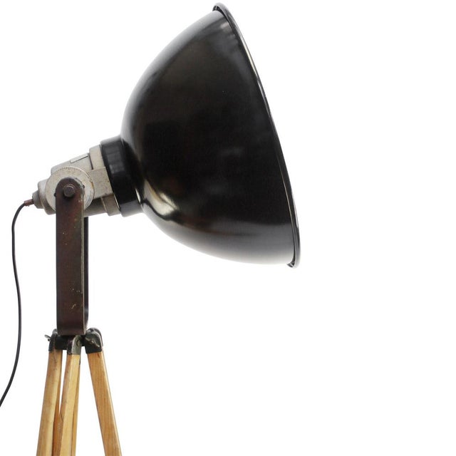 Industrial Vintage Industrial Wooden Floor Lamp For Sale - Image 3 of 7