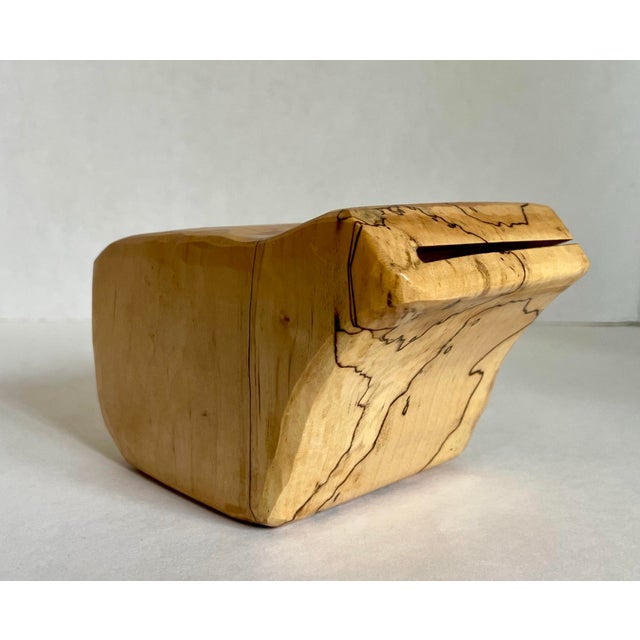 Camel 1970s Handcrafted Spalted Wood Sculptural Box With Drawer For Sale - Image 8 of 12