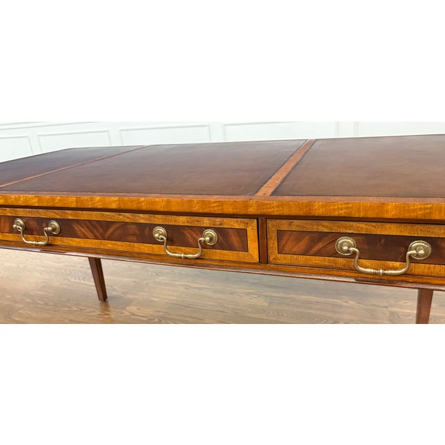 Hepplewhite Mahogany Writing Desk by Leighton Hall - Showroom Sample For Sale - Image 16 of 18
