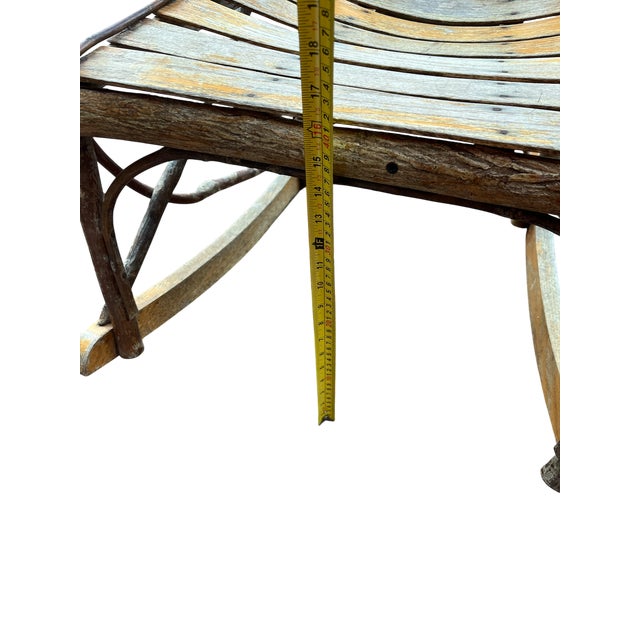 Vintage Amish Handmade Hickory & Oak Bentwood Rocking Chair For Sale - Image 10 of 13