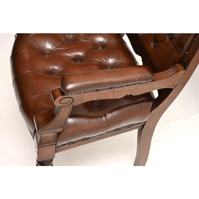 Antique Victorian Library Desk Chair, 1870 For Sale - Image 9 of 11
