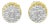 10K Yellow Gold over .925 Sterling Silver 1/7 Cttw Rose-Cut Miracle-Set Diamond Floral Cluster Button Stud Earrings (I-J Color, I3 Clarity) For Sale