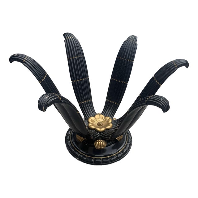 Late 20th Century Fine Carved Wood Acanthus Leaf Deco Lalique Style Dining Table Base For Sale