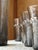 Mid-Century Modern Smoky Grey Woodgrain Bark Glass Pitcher and Tumbler Set, 1970, Set of 5 For Sale - Image 4 of 16