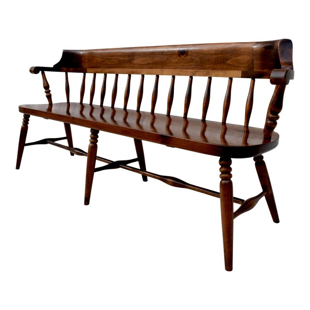 Farmhouse Pine Spindle Back Bench Chairish