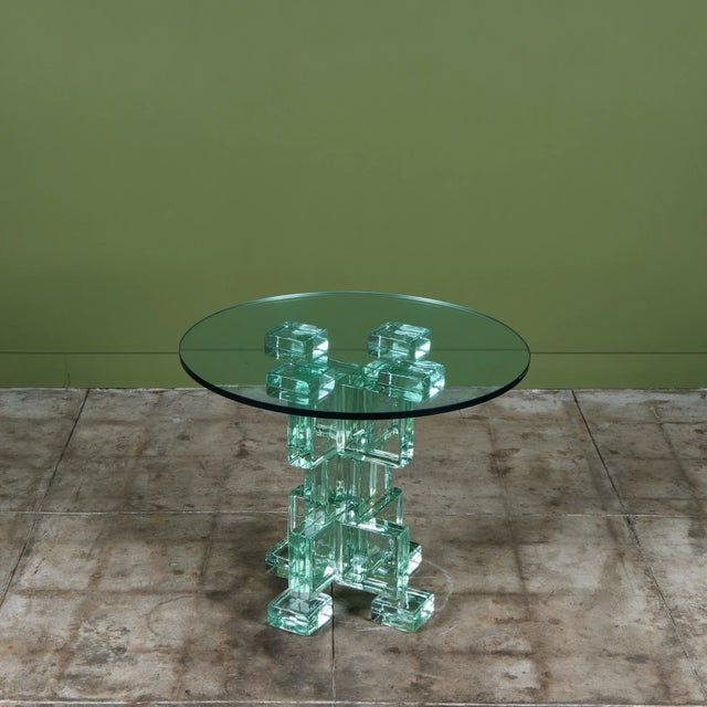Postmodern Glass Bistro Table For Sale - Image 4 of 17