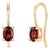 Deep Red Garnet Four-Prong Oval Solitaire Fish Hook Earrings in 18k Yellow Gold Plated - A Pair For Sale