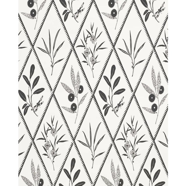 Sample - Schumacher X Charlap Hyman Herrero Endimione Wallpaper in Carbon For Sale