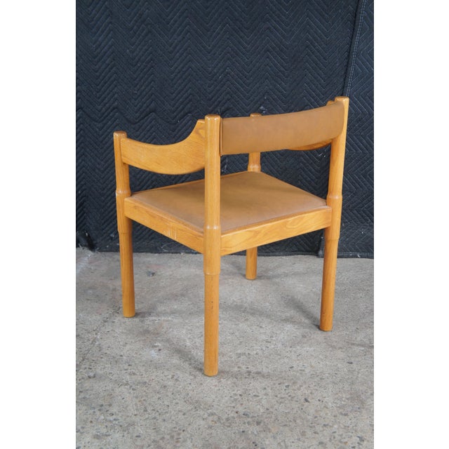 Set of 4 Mid 20th Century Attributed to Vico Magistretti Italian Mid-Century Modern Carimate Dining Armchairs Leather For Sale - Image 10 of 15