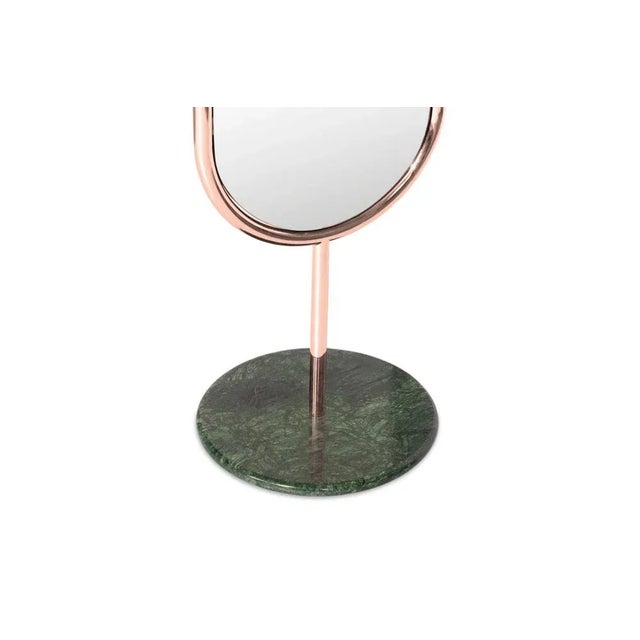 Copper and Green Marble Marshmallow Floor Mirror by Royal Stranger For Sale - Image 4 of 6