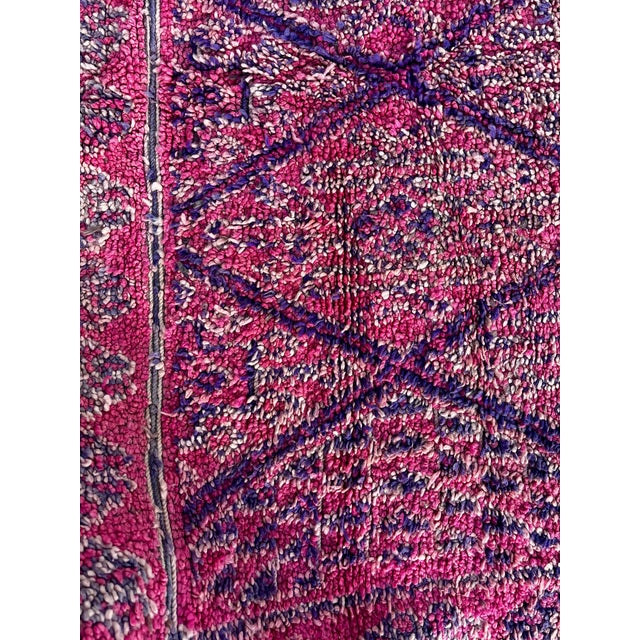 Textile Vintage Moroccan Boujad Wool Rug - Handwoven Berber Carpet For Sale - Image 7 of 8
