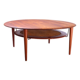 Danish FD 515 Round Coffee Table in Teak by Peter Hvidt for France & Søn, 1950s For Sale