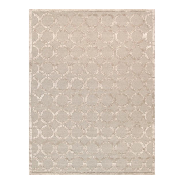 Pasargad Home Edgy Hand-Tufted Silk & Wool Area Rug- 9' 9" X 13' 9" For Sale