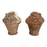 Italian Mid Century Cesto di Frutta Impruneta Terracotta Centerpiece - a Pair For Sale