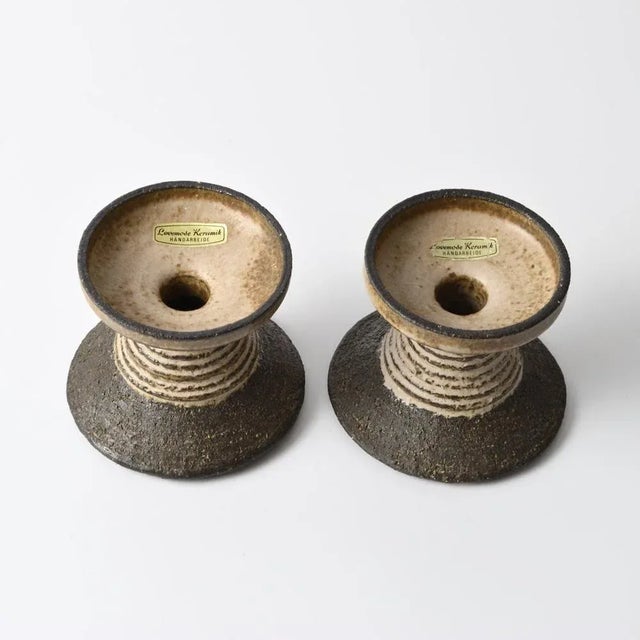 Danish Pottery Candleholders from Lovemose, 1960s, Set of 2 For Sale - Image 4 of 7