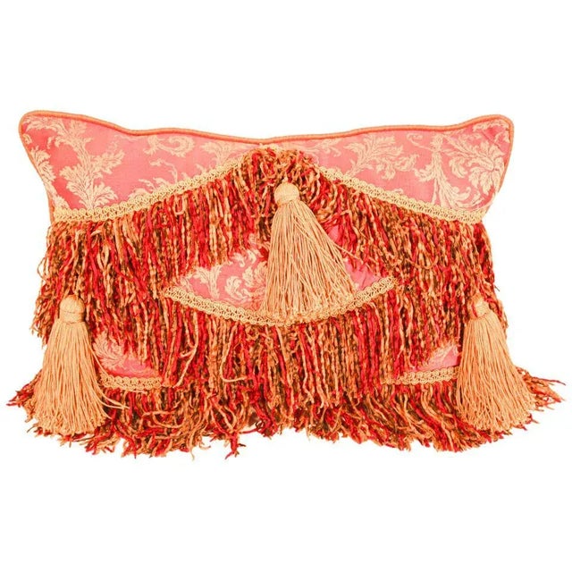 Middle Eastern Decorative Red Throw Pillow For Sale - Image 11 of 11