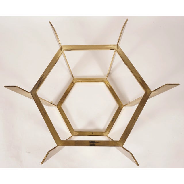 Brass 1970s Vintage Hexagonal Brass Plated Coffee Table Base For Sale - Image 8 of 8