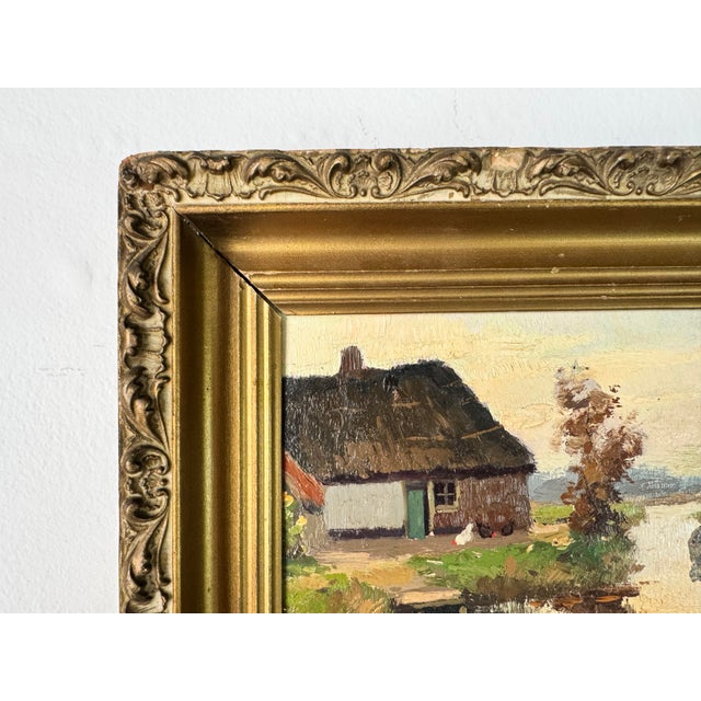 George Elmer Browne (1871-1946) Riverside Cottage Scene Oil Painting For Sale In Miami - Image 6 of 10