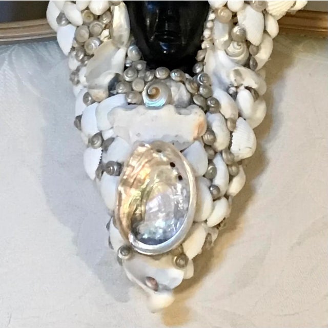 1960s Black Mermaid Shell Embellished Wall Sconce For Sale In Atlanta - Image 6 of 6