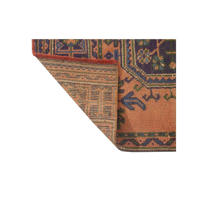 Vintage Turkish Decorative Runner Rug - 2`11" X 10`8" For Sale - Image 4 of 5
