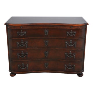 Maitland Smith Burl Walnut Serpentine Chest For Sale